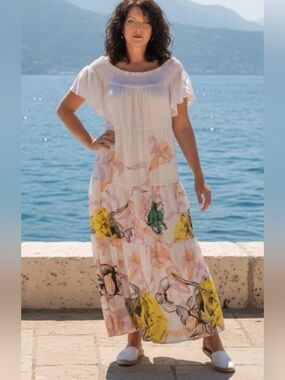 ANTHROPOLOGIE MAEVE + PIA BINAZZI MAXI DRESS SZ. M  NWT!